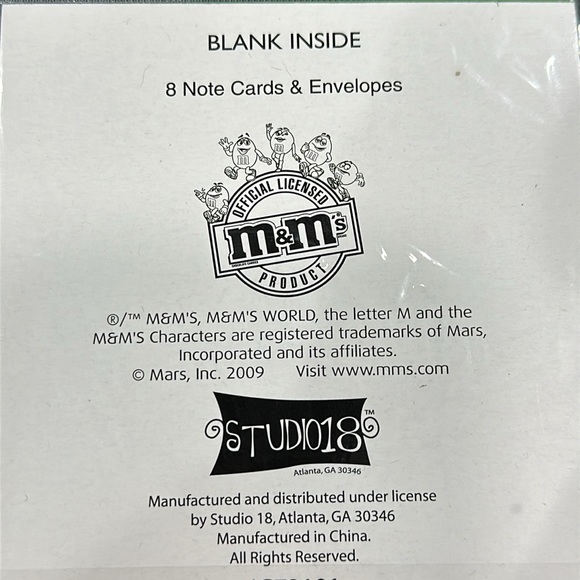 Vintage M&M Card Set - 8 Cards and Envelopes - Picture 4 of 4